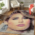 Miley Cyrus Sketch Art Teppich, Teppiche - Outdoor Teppich, Teppich Wohnzimmer, Küchenteppich, Kinderzimmer, Modern