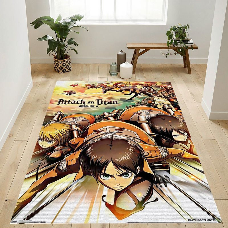 Eren Vs Armin Attack On Titan Attack Teppich, Teppiche - Outdoor Teppich, Teppich Wohnzimmer, Küchenteppich, Kinderzimmer, Modern
