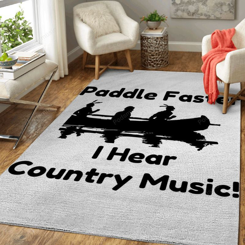 Paddle Faster Country Music Art Teppich, Teppiche - Outdoor Teppich, Teppich Wohnzimmer, Küchenteppich, Kinderzimmer, Modern