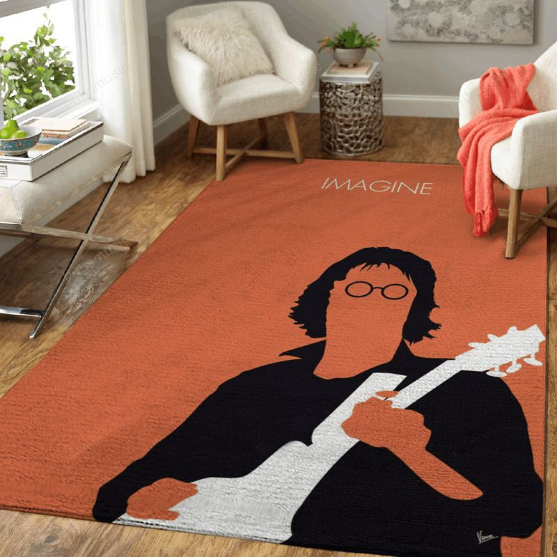 Imagine John Lennon Minimal Music Artwork Minimal Music Artworks Art Teppich, Teppiche - Outdoor Teppich, Teppich Wohnzimmer, Küchenteppich, Kinderzimmer, Modern