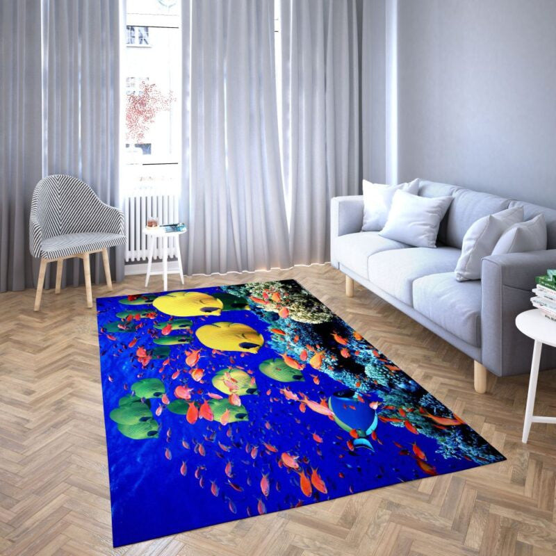 Der Fisch Hat Schoene Farben1002 Teppich, Teppiche - Outdoor Teppich, Teppich Wohnzimmer, Küchenteppich, Kinderzimmer, Modern