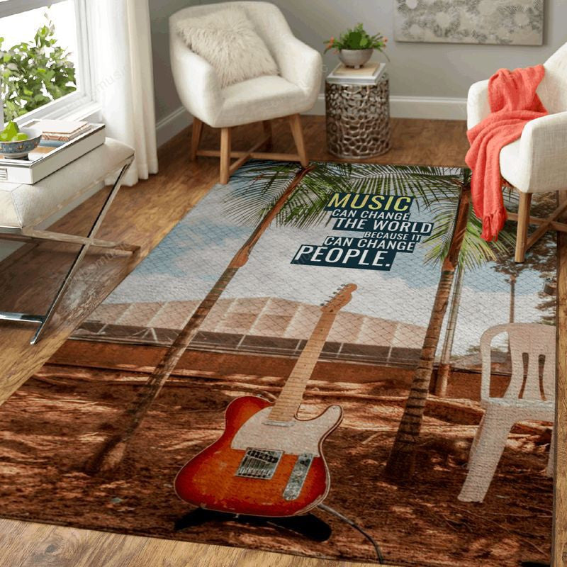 Music Can Change The World Colorful Motivation Art Teppich, Teppiche - Outdoor Teppich, Teppich Wohnzimmer, Küchenteppich, Kinderzimmer, Modern