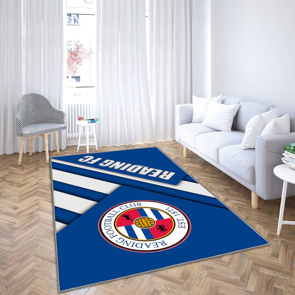 Reading Fc Teppich, Teppiche - Logo Blaue Abstraktion Outdoor Teppich, Teppich Wohnzimmer, Küchenteppich, Kinderzimmer, Modern