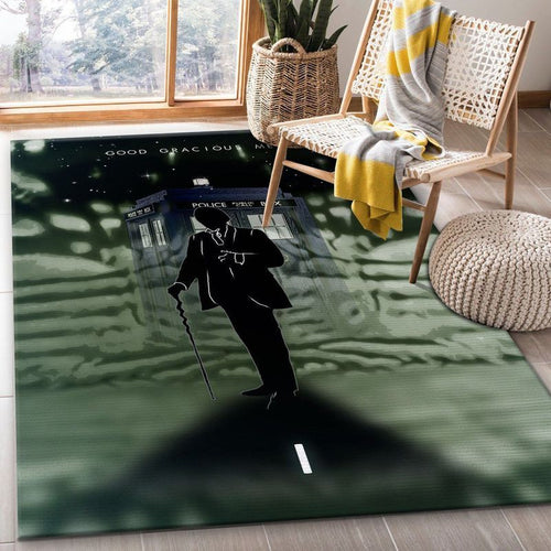 1St Doctor With Tardis Teppich, Teppiche - Outdoor Teppich, Teppich Wohnzimmer, Küchenteppich, Kinderzimmer, Modern