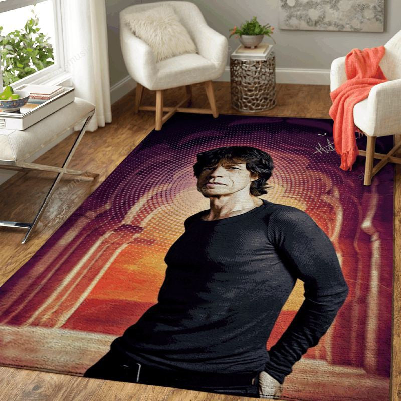 Mick Jagger Music Popart Teppich, Teppiche - Outdoor Teppich, Teppich Wohnzimmer, Küchenteppich, Kinderzimmer, Modern