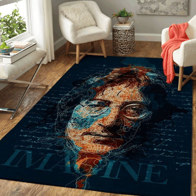 John Lennon The Beatles The Legend Band Of English Imagine Teppich, Teppiche - Outdoor Teppich, Teppich Wohnzimmer, Küchenteppich, Kinderzimmer, Modern