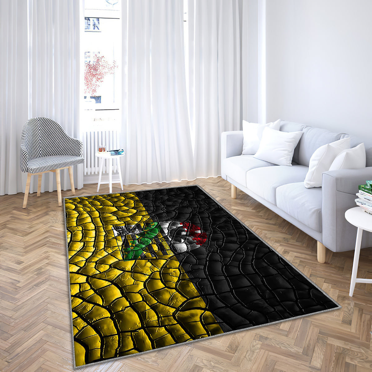 Flag Of Saxony Anhalt German States Teppich, Teppiche - Rissiger Boden Outdoor Teppich, Teppich Wohnzimmer, Küchenteppich, Kinderzimmer, Modern