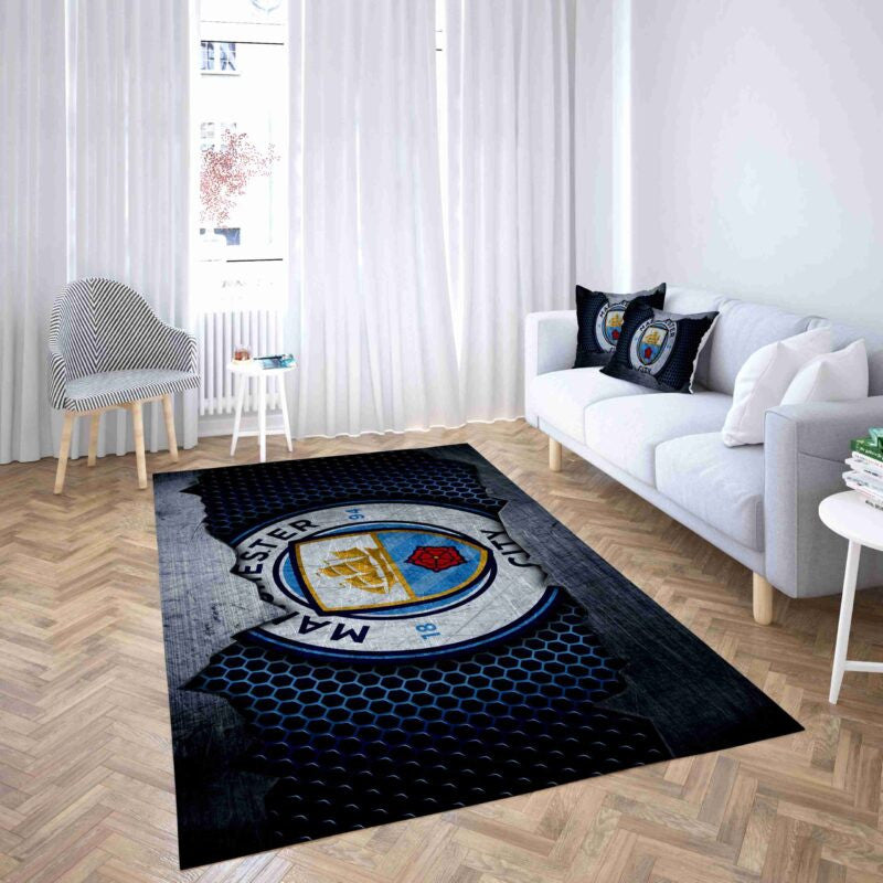 Manchester City Fußballverein Sonderausfuhrung E Teppich, Teppiche - Outdoor Teppich, Teppich Wohnzimmer, Küchenteppich, Kinderzimmer, Modern