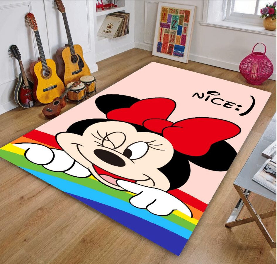 Disney Mickey Minnie Mouse 22 Teppich, Teppiche - Outdoor Teppich, Teppich Wohnzimmer, Küchenteppich, Kinderzimmer, Modern