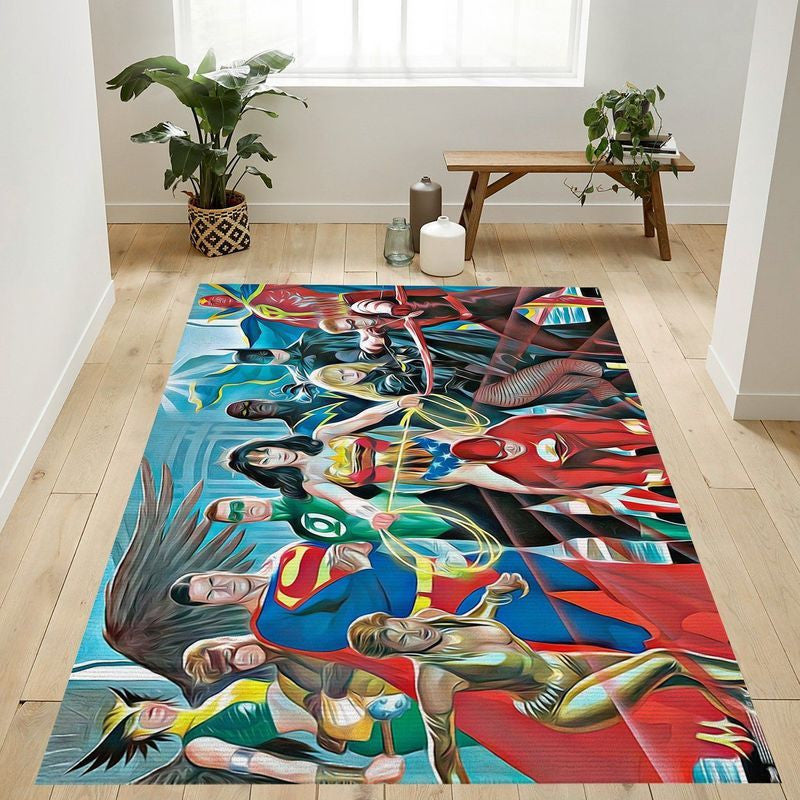 Dc Comics Justice League Alex Ross The Elite Teppich, Teppiche - Outdoor Teppich, Teppich Wohnzimmer, Küchenteppich, Kinderzimmer, Modern