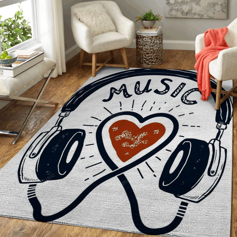 Music Headphones Music Art Teppich, Teppiche - Outdoor Teppich, Teppich Wohnzimmer, Küchenteppich, Kinderzimmer, Modern