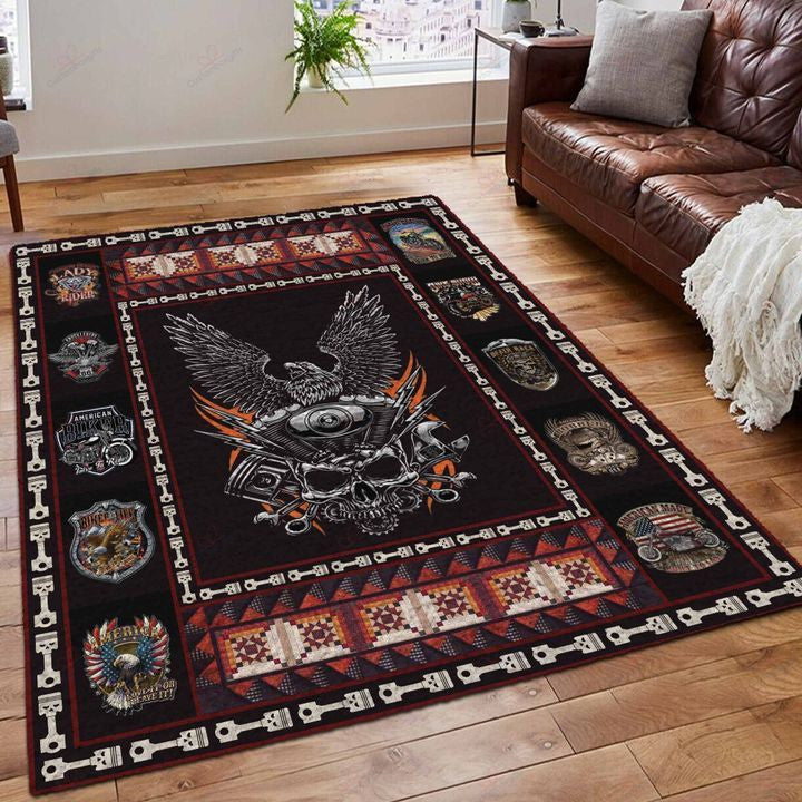 Biker Teppich, Teppiche - Outdoor Teppich, Teppich Wohnzimmer, Küchenteppich, Kinderzimmer, Modern