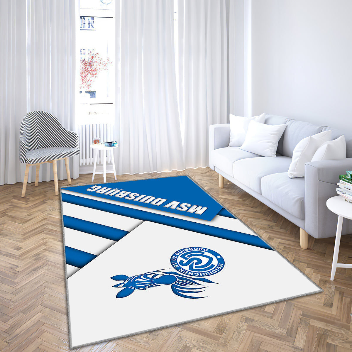MSV Duisburg Teppich, Teppiche - Logo deutscher Fußballverein Outdoorteppich, Wohnzimmerteppich, Küchenteppich, Kinderzimmer, modern