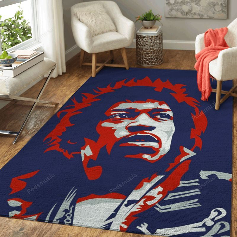 Jimi Hendrix Popart Music Art Teppich, Teppiche - Outdoor Teppich, Teppich Wohnzimmer, Küchenteppich, Kinderzimmer, Modern