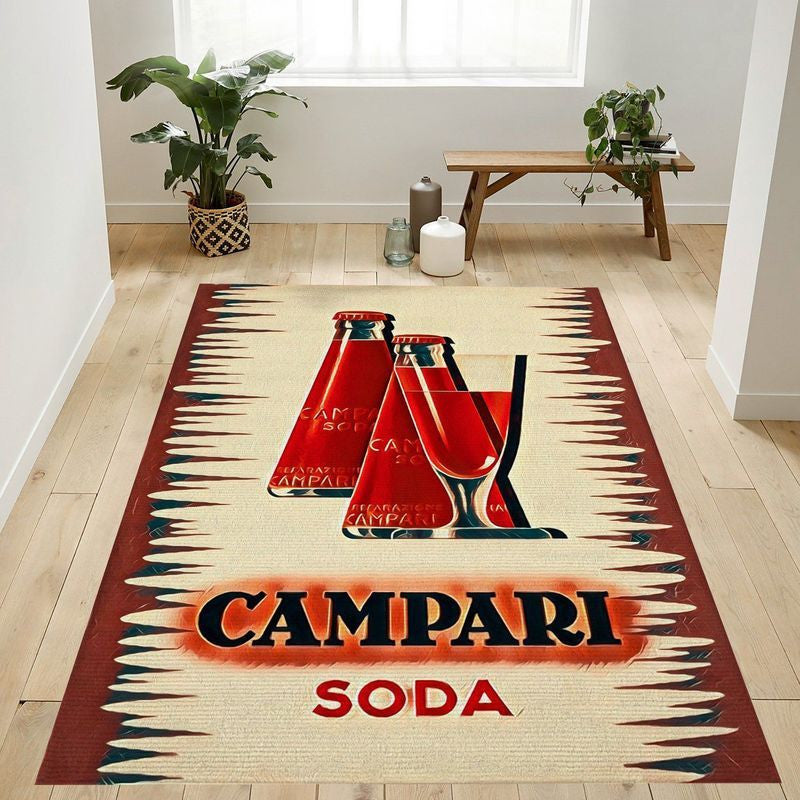 Campari Soda Teppich, Teppiche - Outdoor Teppich, Teppich Wohnzimmer, Küchenteppich, Kinderzimmer, Modern