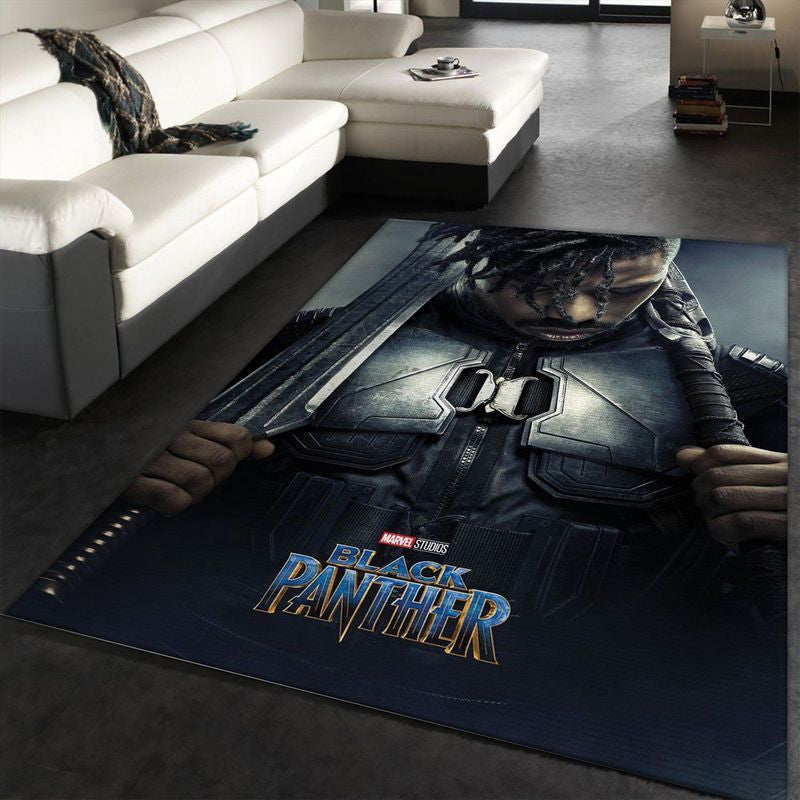 Erik Killmonger Black Panther Movie N Jadaka Teppich, Teppiche - Outdoor Teppich, Teppich Wohnzimmer, Küchenteppich, Kinderzimmer, Modern
