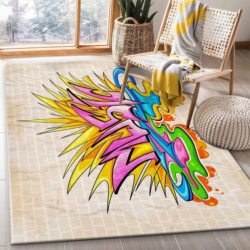 Graffiti Music Teppich, Teppiche - Outdoor Teppich, Teppich Wohnzimmer, Küchenteppich, Kinderzimmer, Modern