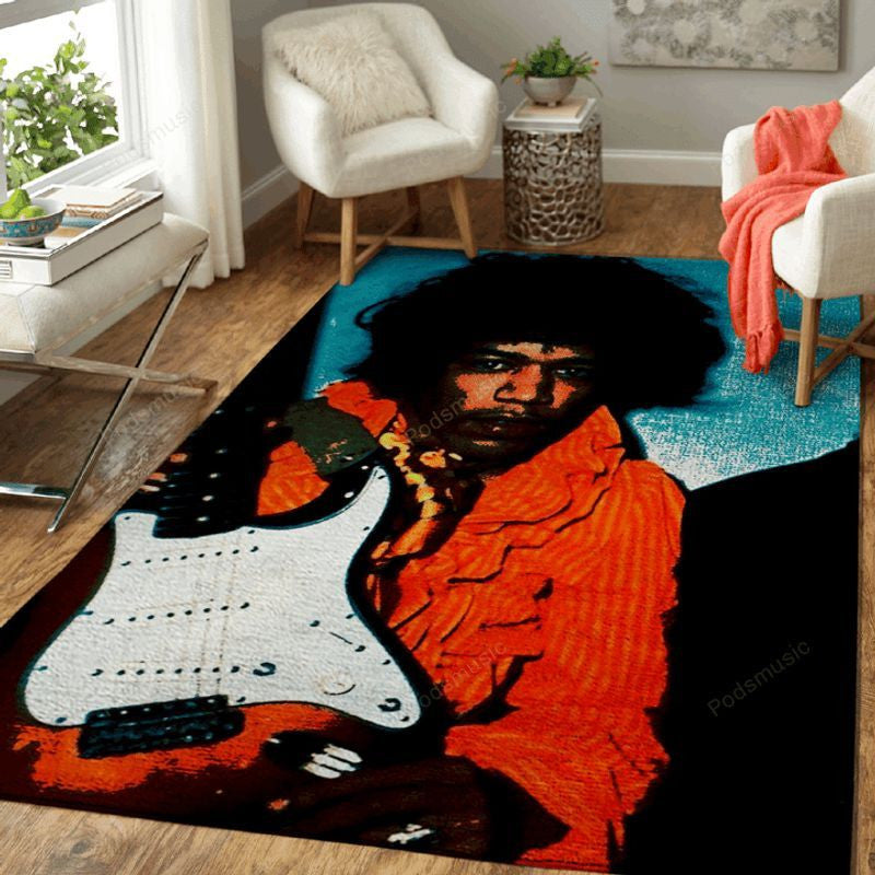 Jimi Hendrix Legend Rock Band Music Perform 5 Teppich, Teppiche - Outdoor Teppich, Teppich Wohnzimmer, Küchenteppich, Kinderzimmer, Modern
