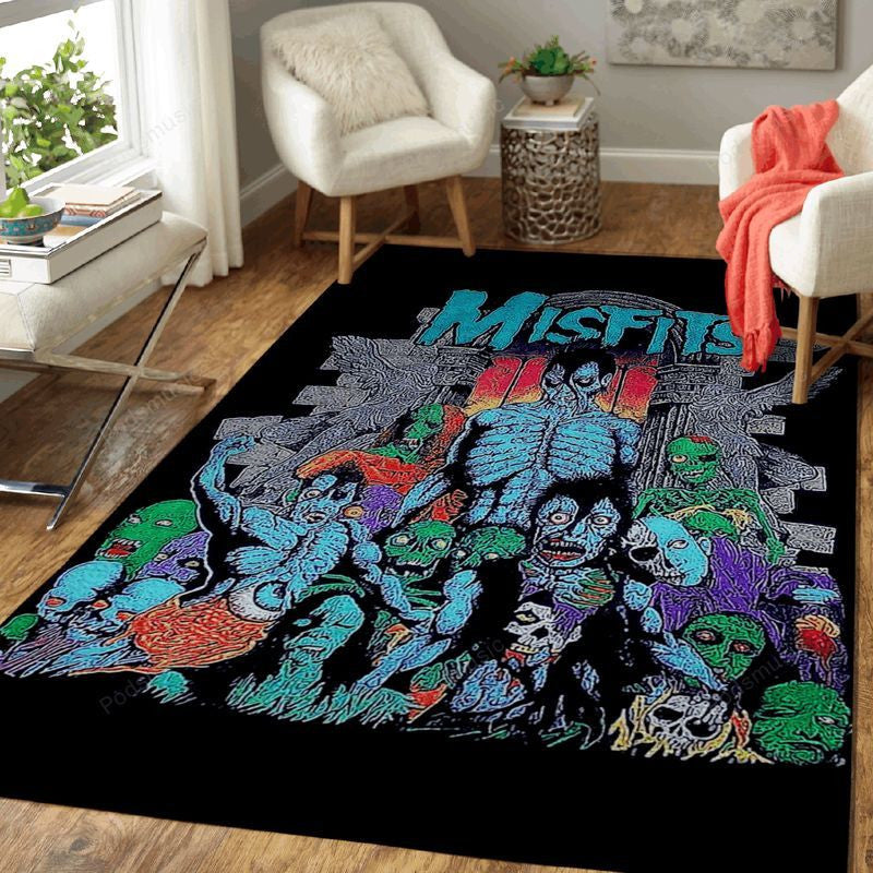 Misfits Art Music Maniac Art Teppich, Teppiche - Outdoor Teppich, Teppich Wohnzimmer, Küchenteppich, Kinderzimmer, Modern