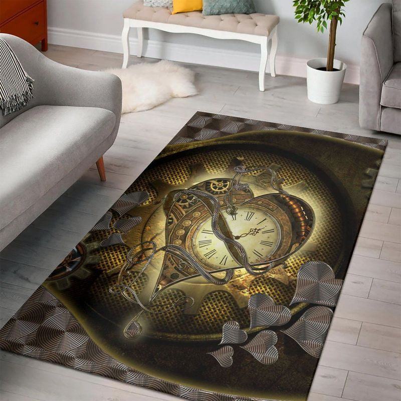 Awesome Steampunk Heart Instrument Teppich, Teppiche - Outdoor Teppich, Teppich Wohnzimmer, Küchenteppich, Kinderzimmer, Modern
