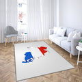 Schleswig-Holstein Landkarten-Silhouette Teppich, Teppiche - 3D-Flagge von Schleswig-Holstein Outdoor-Teppich, Wohnzimmerteppich, Küchenteppich, Kinderzimmer, modern