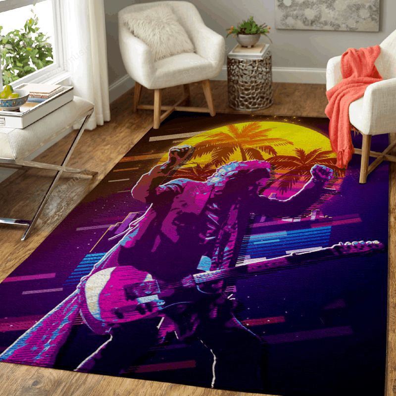 Keith Richards 80S Artwork Music Synthwave 80S Art Teppich, Teppiche - Outdoor Teppich, Teppich Wohnzimmer, Küchenteppich, Kinderzimmer, Modern
