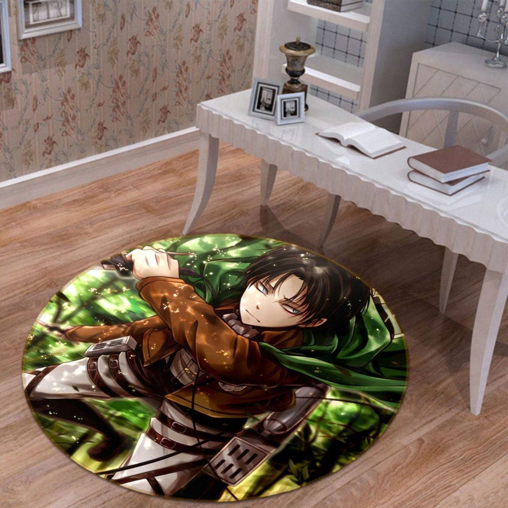 Attack On Titan Anime 11 Round Teppich, Teppiche - Outdoor Teppich, Teppich Wohnzimmer, Küchenteppich, Kinderzimmer, Modern
