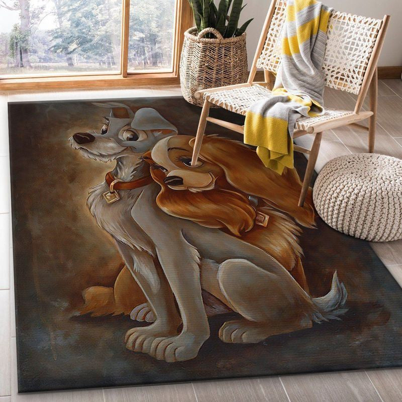 Lady And The Tramp1001 Teppich, Teppiche - Outdoor Teppich, Teppich Wohnzimmer, Küchenteppich, Kinderzimmer, Modern