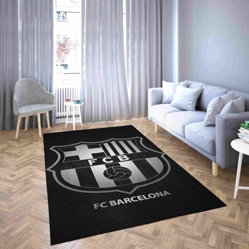 Barcelona Schwarz Football Club Teppich, Teppiche - Outdoor Teppich, Teppich Wohnzimmer, Küchenteppich, Kinderzimmer, Modern