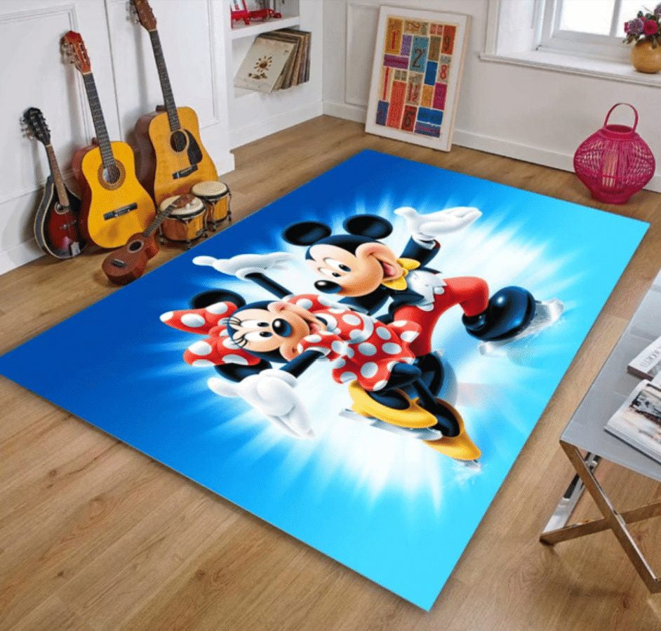 Disney Mickey Minnie Mouse 8 Teppich, Teppiche - Outdoor Teppich, Teppich Wohnzimmer, Küchenteppich, Kinderzimmer, Modern