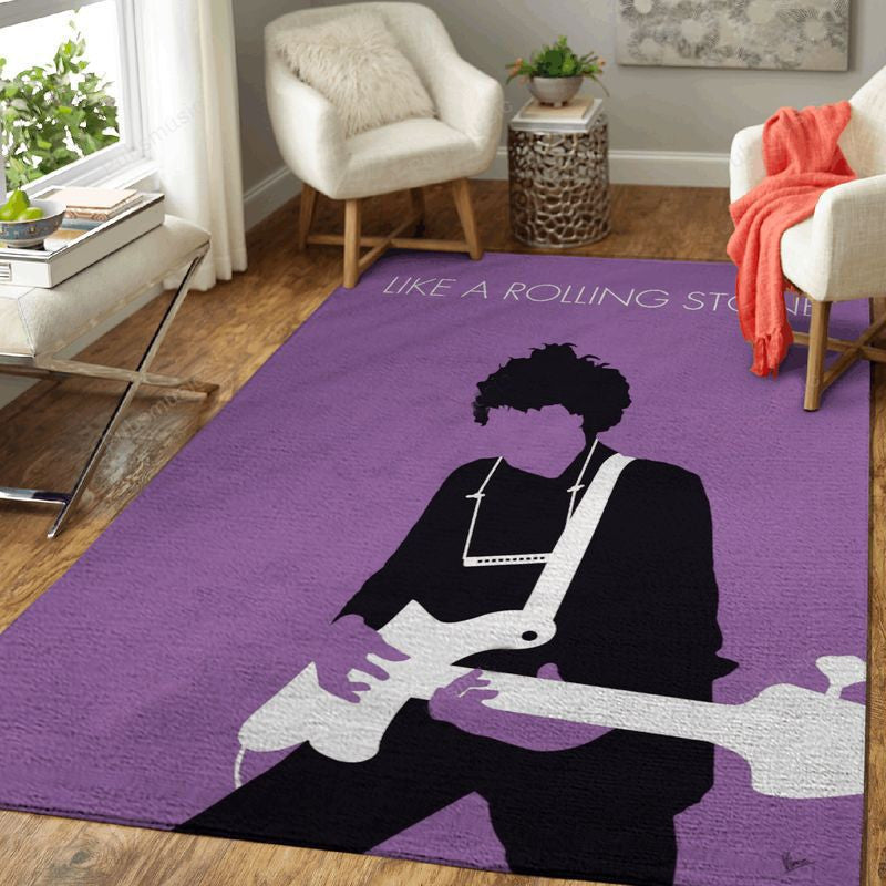 My Bob Dylan Minimal Music Artwork Bob Dylan Lik Minimal Music Artworks Art Teppich, Teppiche - Outdoor Teppich, Teppich Wohnzimmer, Küchenteppich, Kinderzimmer, Modern