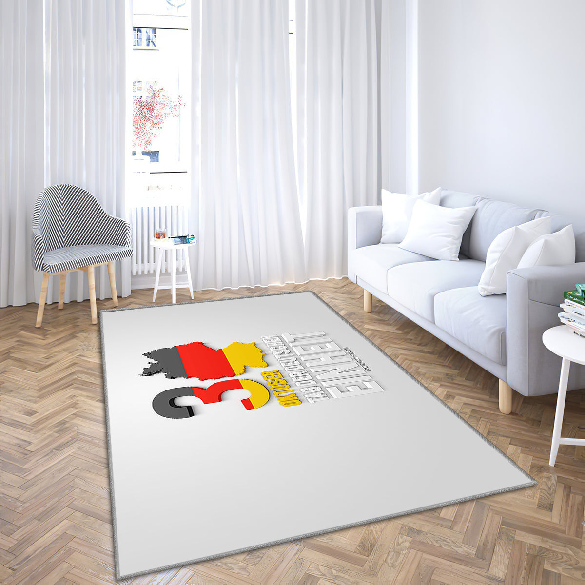 Teppich zum Tag der Deutschen Einheit, Teppiche – 3D-Deutschlandflagge Outdoor-Teppich, Wohnzimmerteppich, Küchenteppich, Kinderzimmer, modern
