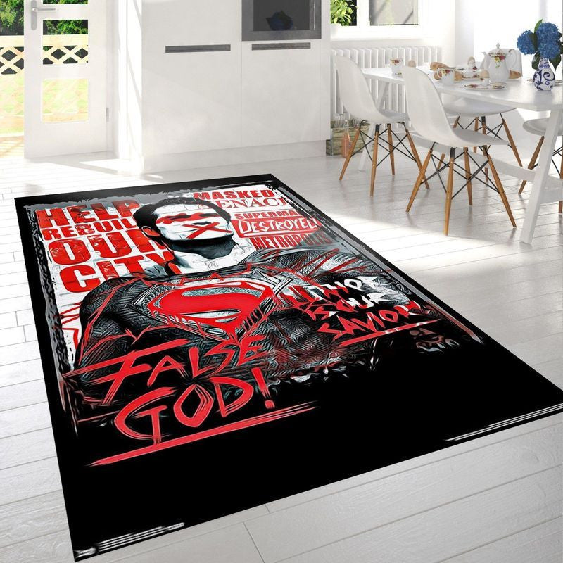 Dc Comics Movie Batman V Superman False God Teppich, Teppiche - Outdoor Teppich, Teppich Wohnzimmer, Küchenteppich, Kinderzimmer, Modern