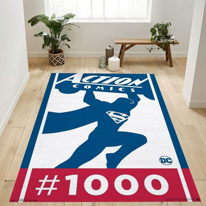 Dc Comics Superman Action Comics 1000 Teppich, Teppiche - Outdoor Teppich, Teppich Wohnzimmer, Küchenteppich, Kinderzimmer, Modern