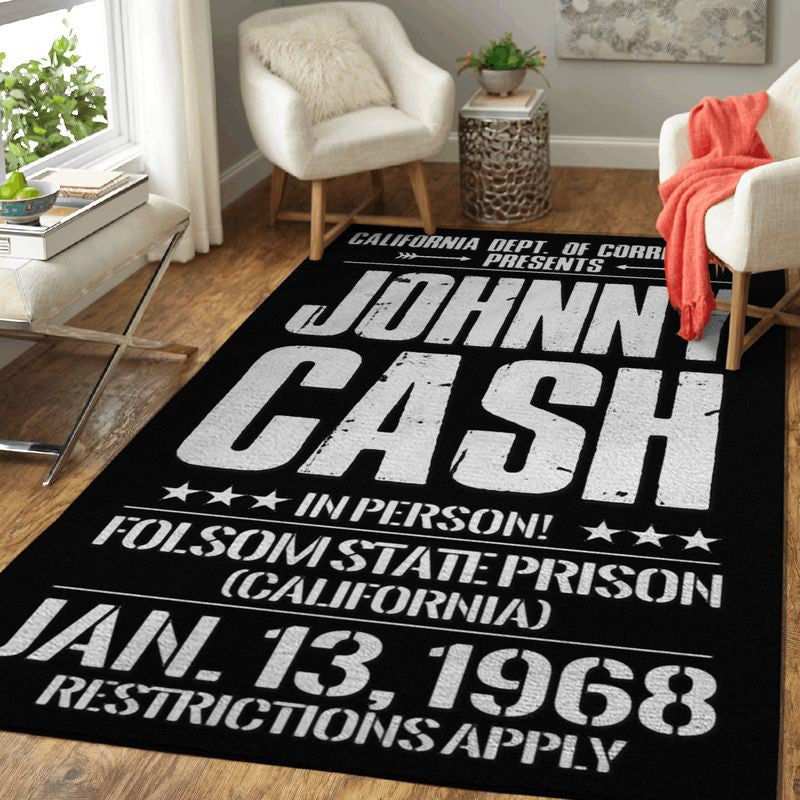 Johnny Cash Folsom State Prison California Teppich, Teppiche - Outdoor Teppich, Teppich Wohnzimmer, Küchenteppich, Kinderzimmer, Modern
