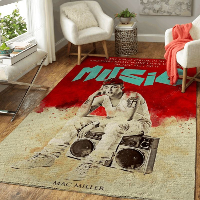 Mac Miller Music Style Ii Teppich, Teppiche - Outdoor Teppich, Teppich Wohnzimmer, Küchenteppich, Kinderzimmer, Modern