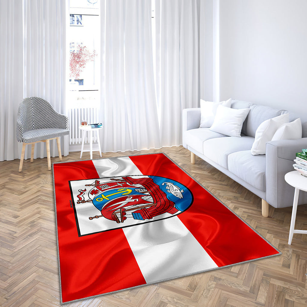 Flagge von Bremerhaven Seidentextur Teppich, Teppiche - Rot-weiße Seidenflagge Outdoor-Teppich, Wohnzimmerteppich, Küchenteppich, Kinderzimmer, Modern