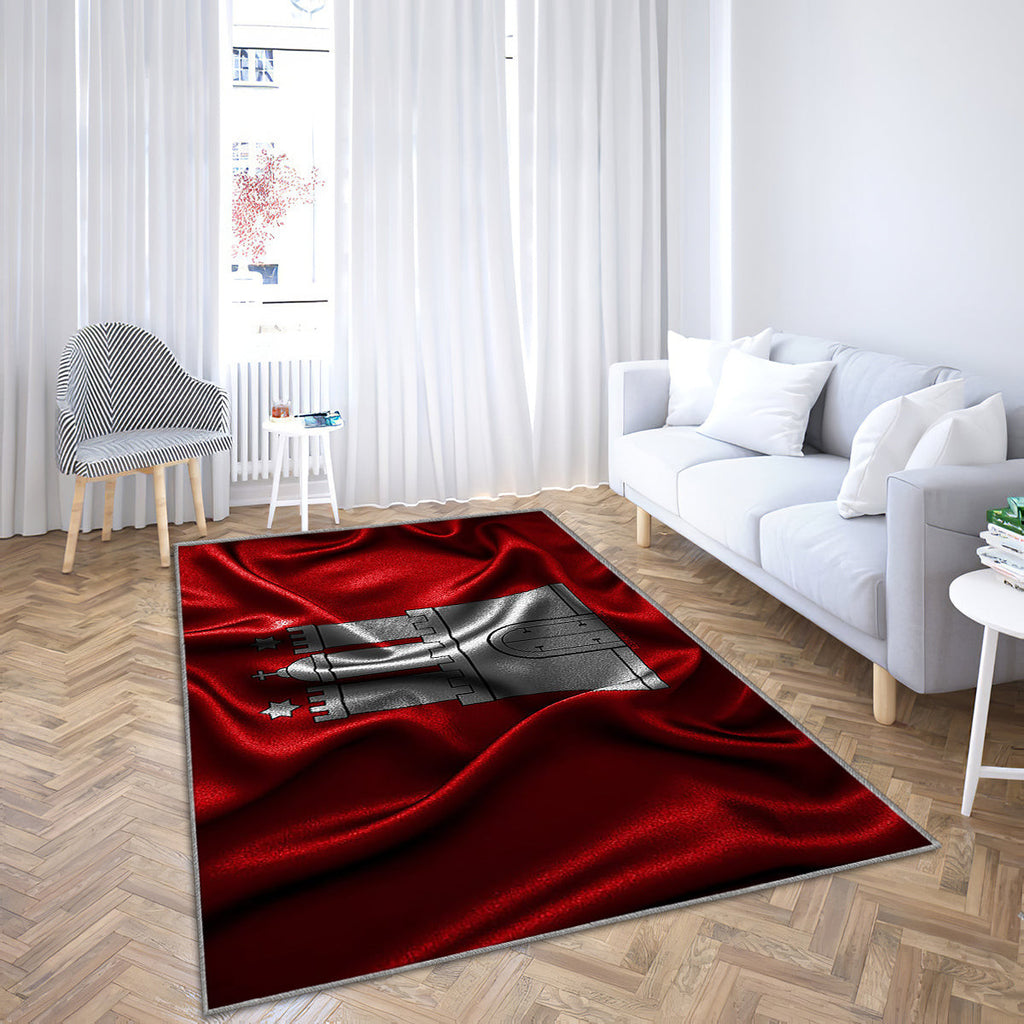 Hamburg Flag Teppich, Teppiche - Seidenwellenfahnen Outdoor Teppich, Teppich Wohnzimmer, Küchenteppich, Kinderzimmer, Modern