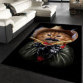 Cowboy Cat With Mustache Ii Teppich, Teppiche - Outdoor Teppich, Teppich Wohnzimmer, Küchenteppich, Kinderzimmer, Modern