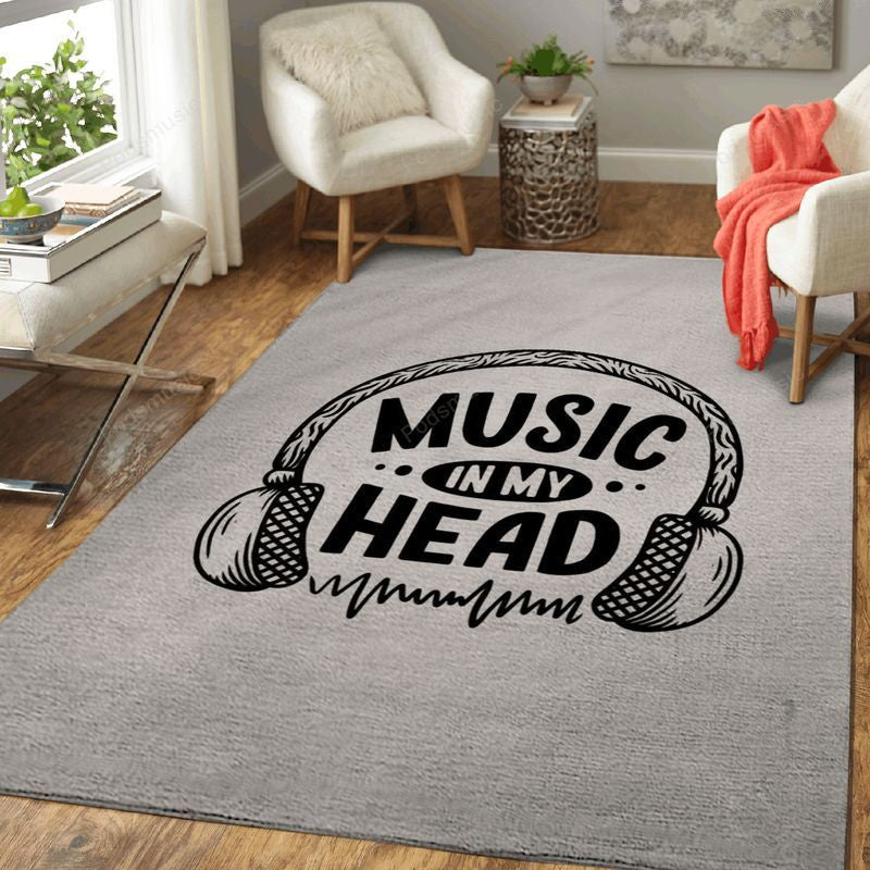 Music In My Head Music Art Teppich, Teppiche - Outdoor Teppich, Teppich Wohnzimmer, Küchenteppich, Kinderzimmer, Modern