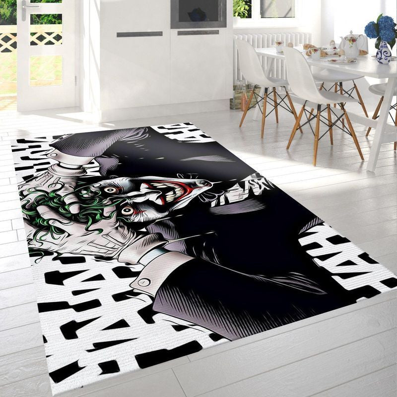 Dc Comics The Joker Crazy Teppich, Teppiche - Outdoor Teppich, Teppich Wohnzimmer, Küchenteppich, Kinderzimmer, Modern