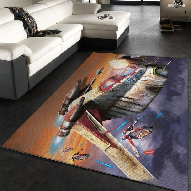 Attack Shuttle Star War Battle Zone Teppich, Teppiche - Outdoor Teppich, Teppich Wohnzimmer, Küchenteppich, Kinderzimmer, Modern