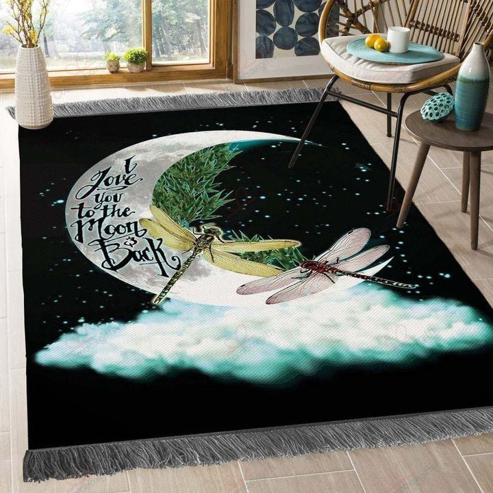 Dragonfly And Moon Floor Overlay Teppich, Teppiche - Outdoor Teppich, Teppich Wohnzimmer, Küchenteppich, Kinderzimmer, Modern