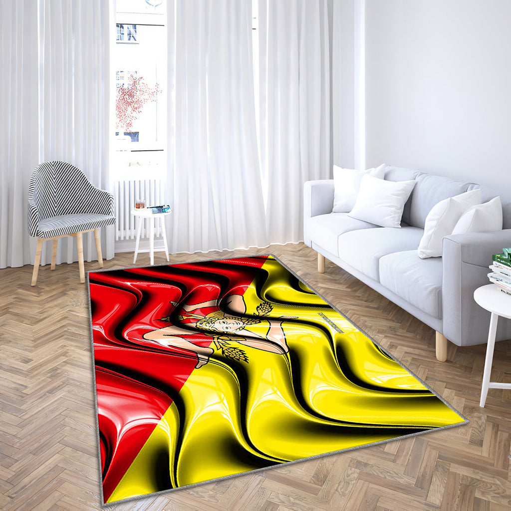 Sicily Flag Regions Of Italy Teppich, Teppiche - Verwaltungsbezirke Outdoor Teppich, Teppich Wohnzimmer, Küchenteppich, Kinderzimmer, Modern