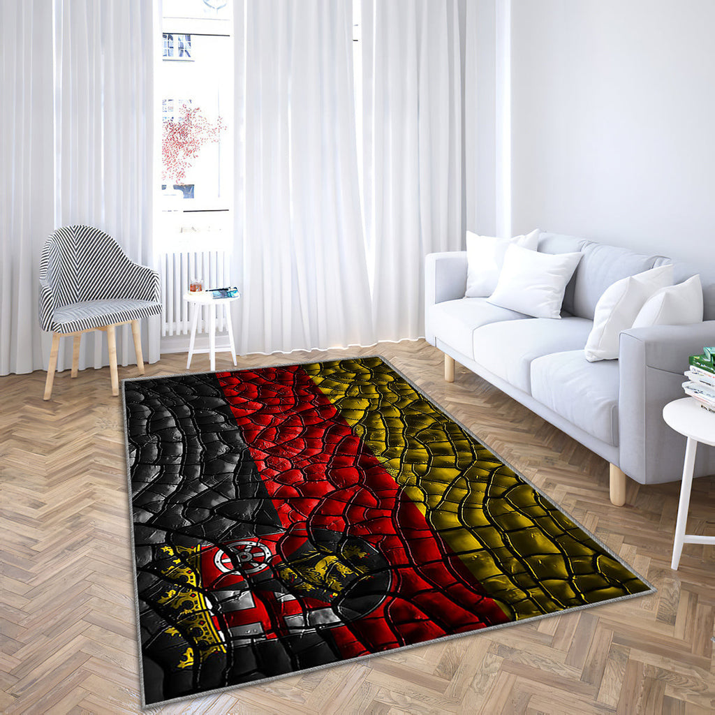Flag Of Rhineland Palatinate German States Teppich, Teppiche - Rissiger Boden Outdoor Teppich, Teppich Wohnzimmer, Küchenteppich, Kinderzimmer, Modern