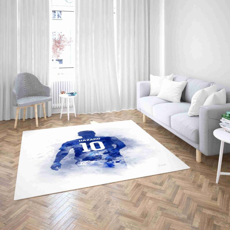 Chelsea Fußballverein Eden Hazard E Teppich, Teppiche - Outdoor Teppich, Teppich Wohnzimmer, Küchenteppich, Kinderzimmer, Modern