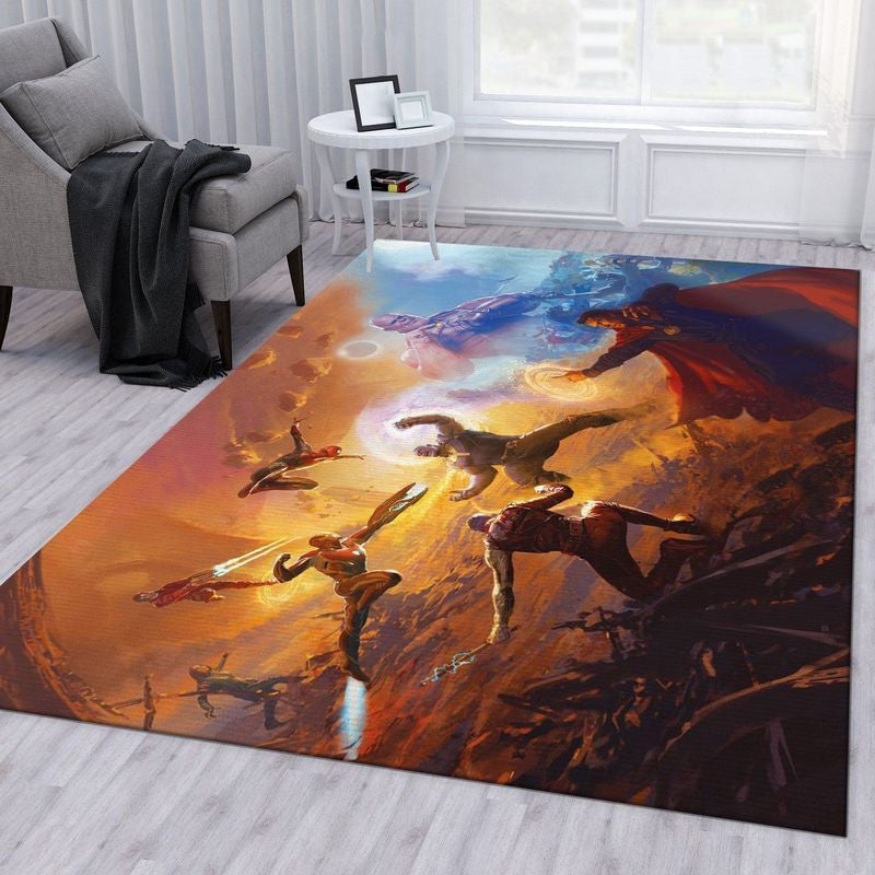 Marvel Superheroes Avenger Vs Thanos Battle Teppich, Teppiche - Outdoor Teppich, Teppich Wohnzimmer, Küchenteppich, Kinderzimmer, Modern