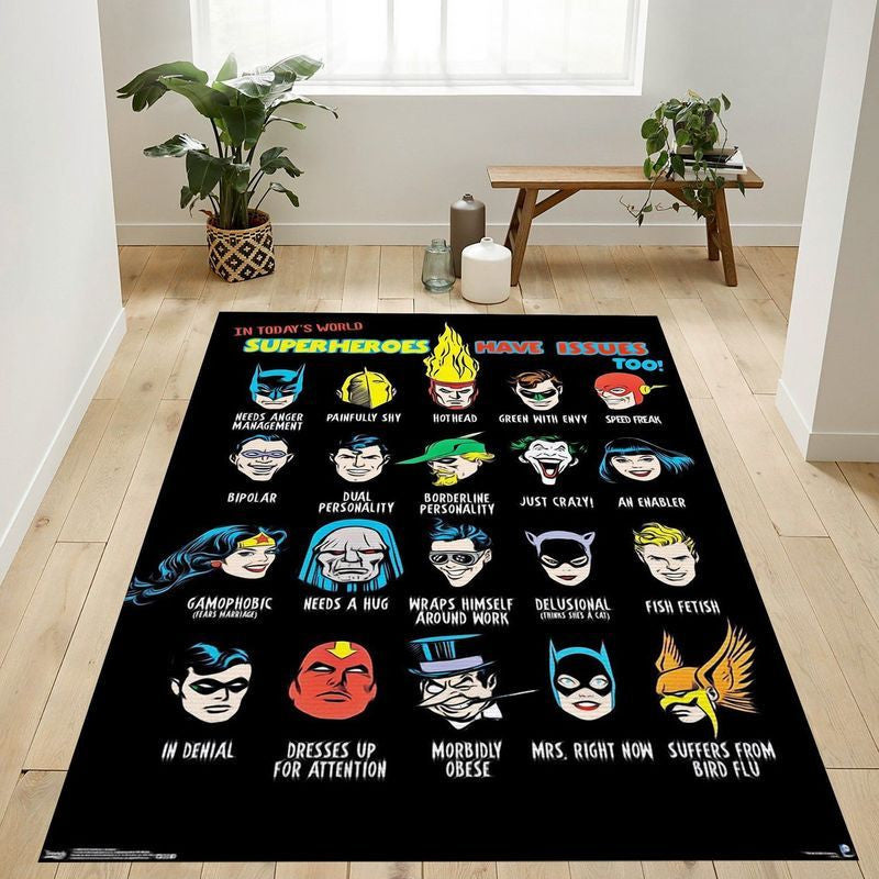Dc Comics Justice League Issues Teppich, Teppiche - Outdoor Teppich, Teppich Wohnzimmer, Küchenteppich, Kinderzimmer, Modern