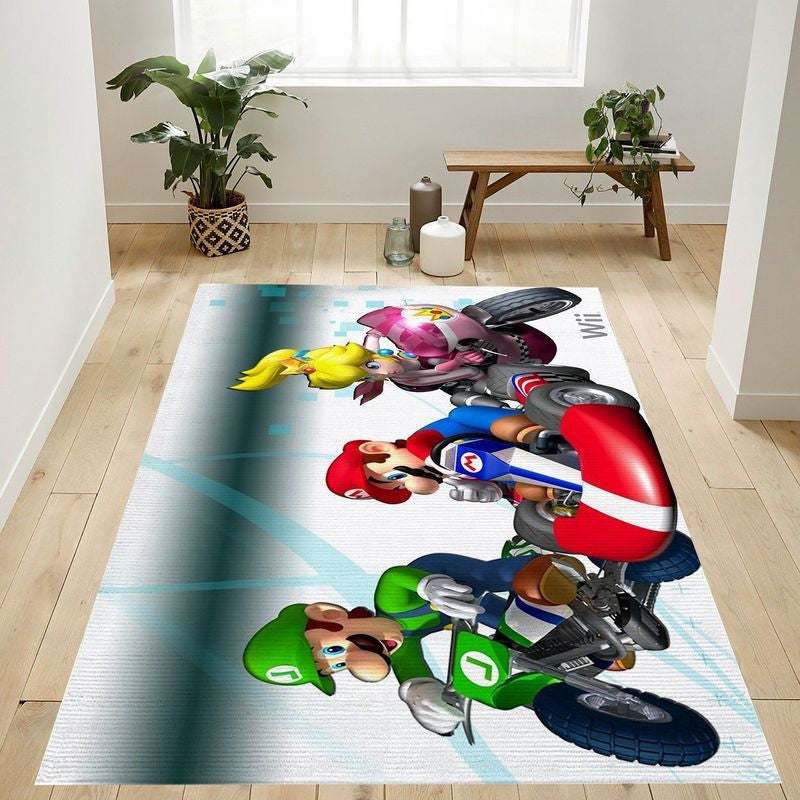Mario Kart Wii 1 Teppich, Teppiche - Outdoor Teppich, Teppich Wohnzimmer, Küchenteppich, Kinderzimmer, Modern