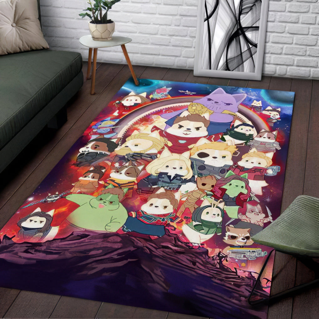 Corgi Avengers Marval1001 Teppich, Teppiche - Outdoor Teppich, Teppich Wohnzimmer, Küchenteppich, Kinderzimmer, Modern